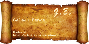 Galamb Bence névjegykártya
